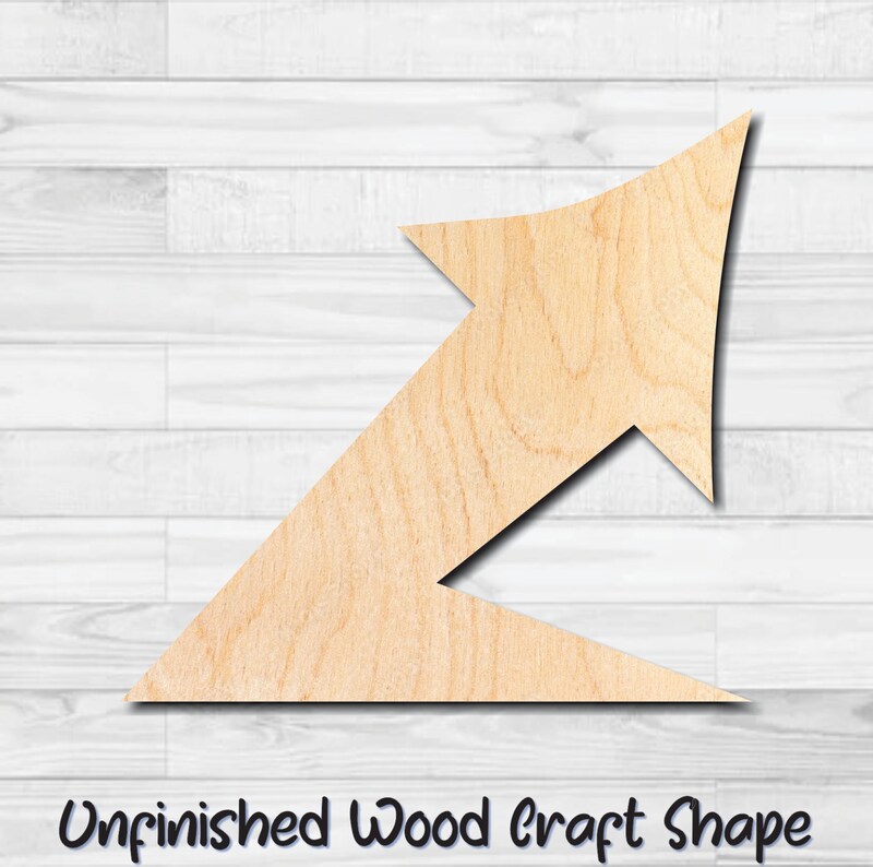 Arrow 19 Unfinished Wood Shape Blank Laser Engraved Cutout Woodcraft Craft Supply ARR-019